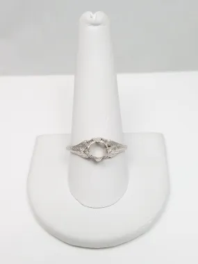 ** To Restore ** Ladies Art Deco 22k White Gold Engagement Ring Mount To Restore