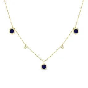 0.25Ct Lapis Lazuli 18"necklacein 14K Yellow Gold