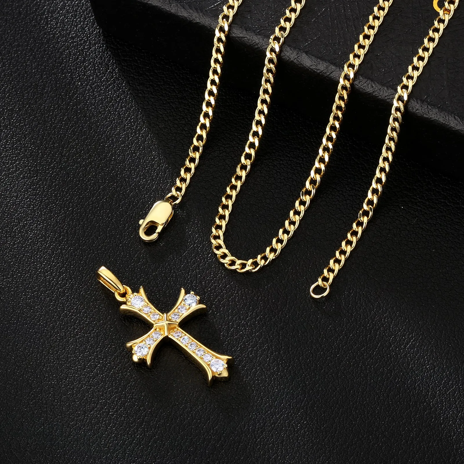 0.33 Carats VVS1 Moissanite Cross Pendant for Men 14K Gold/ White Gold