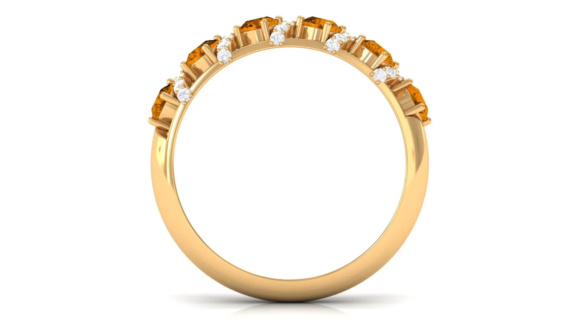 0.75 CT Designer Citrine Anniversary Ring with Diamond