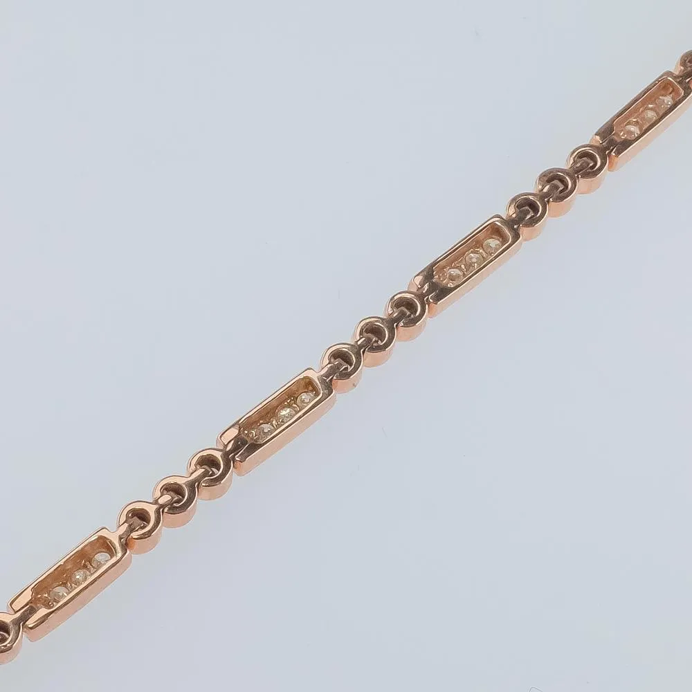 0.80ctw Diamond Accents Adjustable Bolo Bracelet in 10K Rose Gold