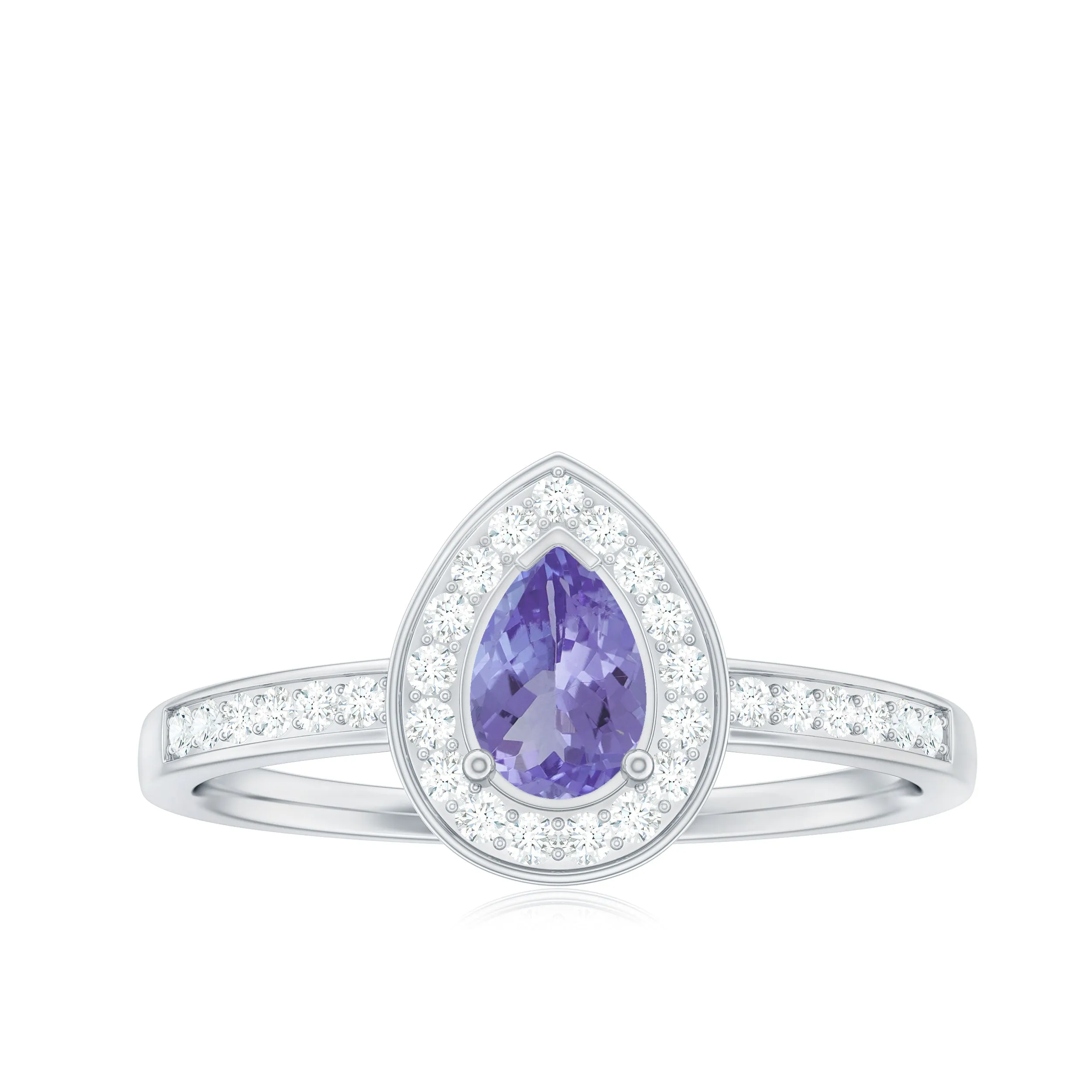 1 CT Classic Tanzanite and Diamond Engagement Ring