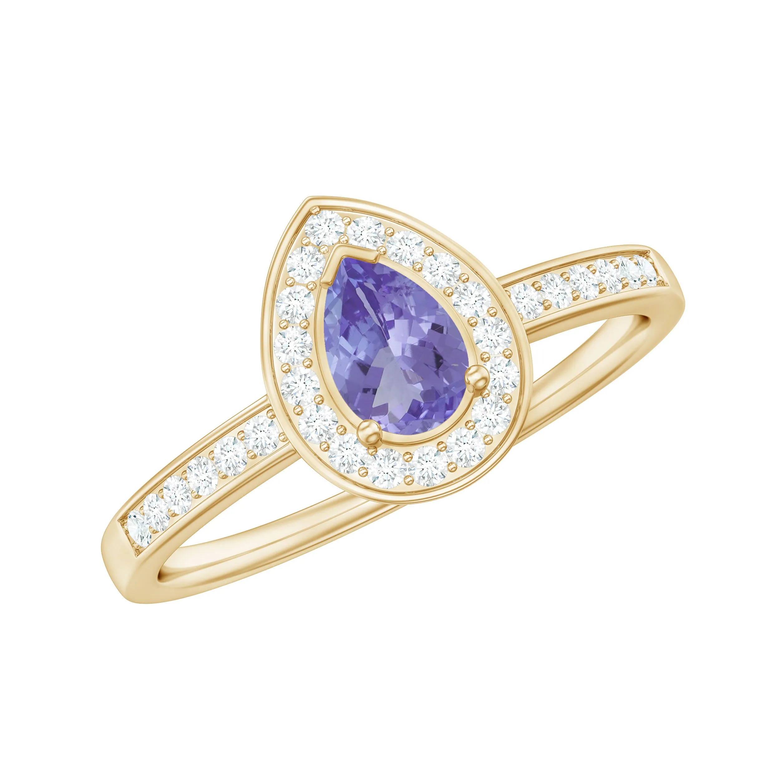 1 CT Classic Tanzanite and Diamond Engagement Ring