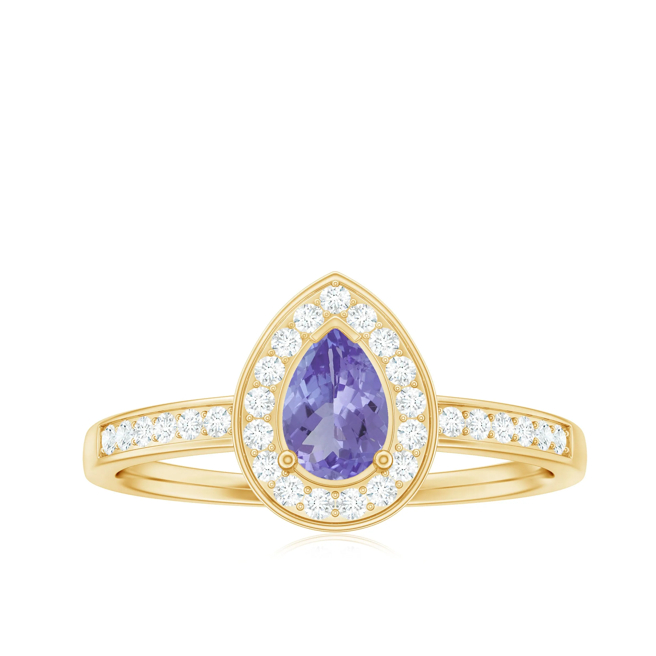 1 CT Classic Tanzanite and Diamond Engagement Ring