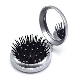 1 Pcs New Girls Portable Mini Folding Comb Airbag Massage Round Travel Hair brush With Mirror Cute Round Hair