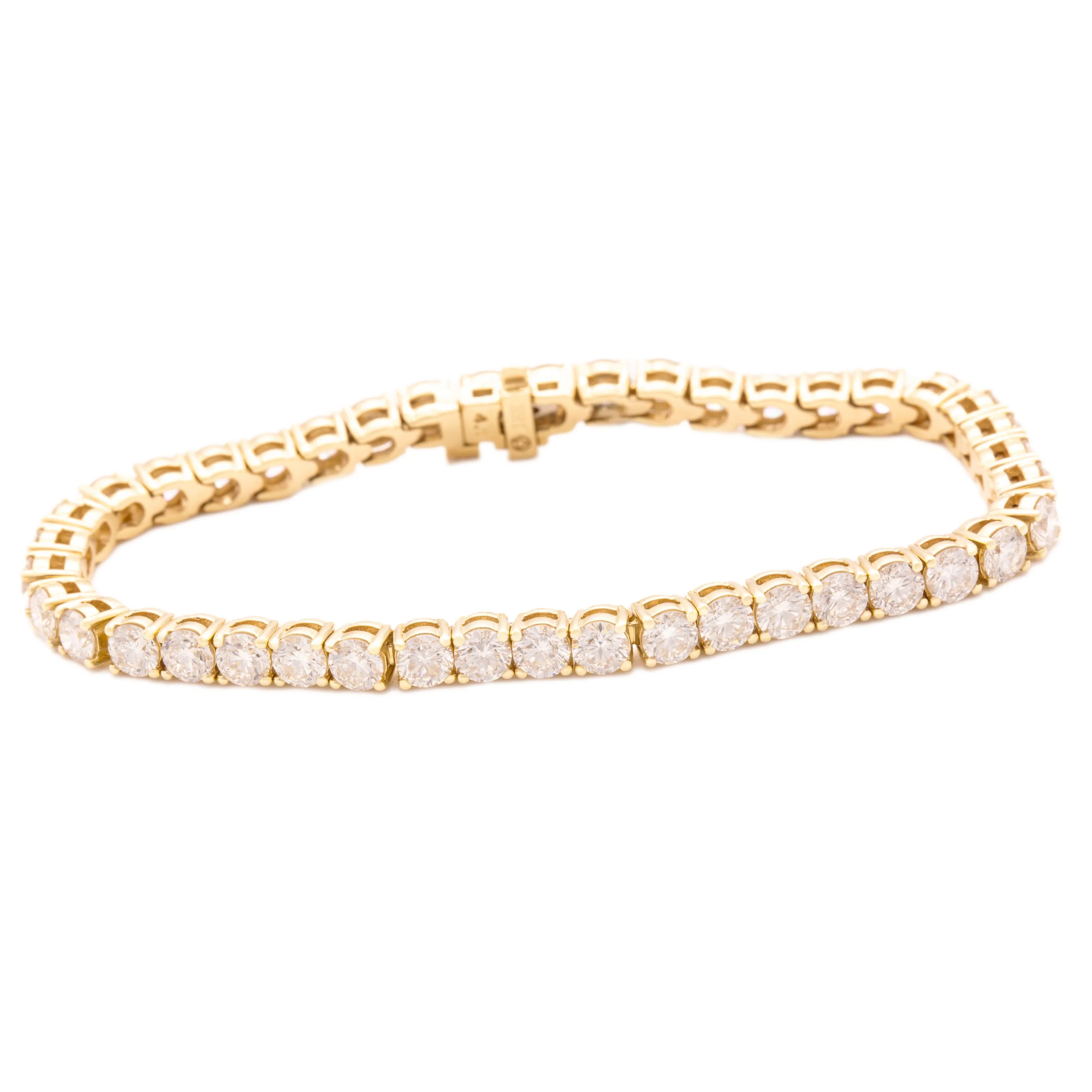 10.11ct 18k Yellow Gold Diamond Bracelet