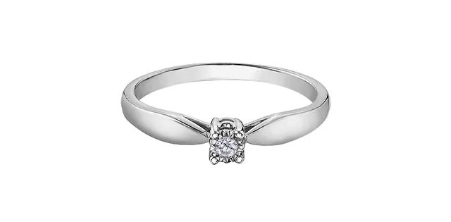 10K White Gold "Illuminaire" Diamond Solitaire Engagement Ring