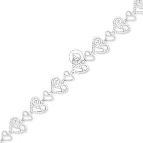 10k White Gold Women's Bracelet With 1.36CT Diamonds