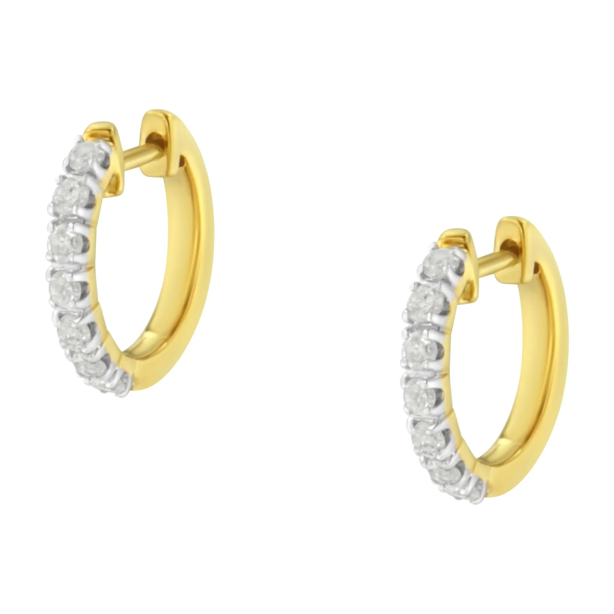 10K Yellow Gold Diamond Diamond Huggy Earring (1/2 cttw, I-J Color, I2-I3 Clarity)