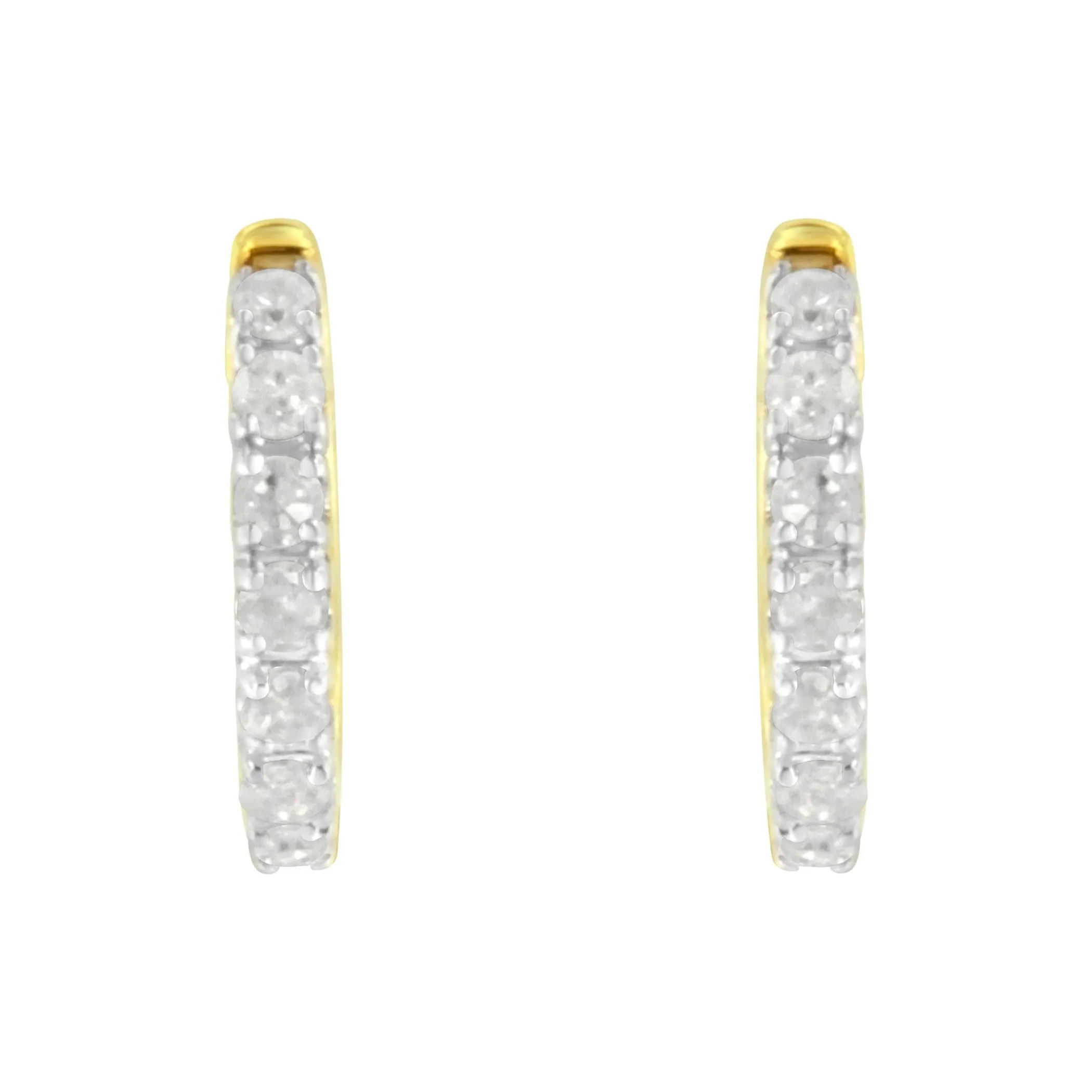 10K Yellow Gold Diamond Diamond Huggy Earring (1/2 cttw, I-J Color, I2-I3 Clarity)