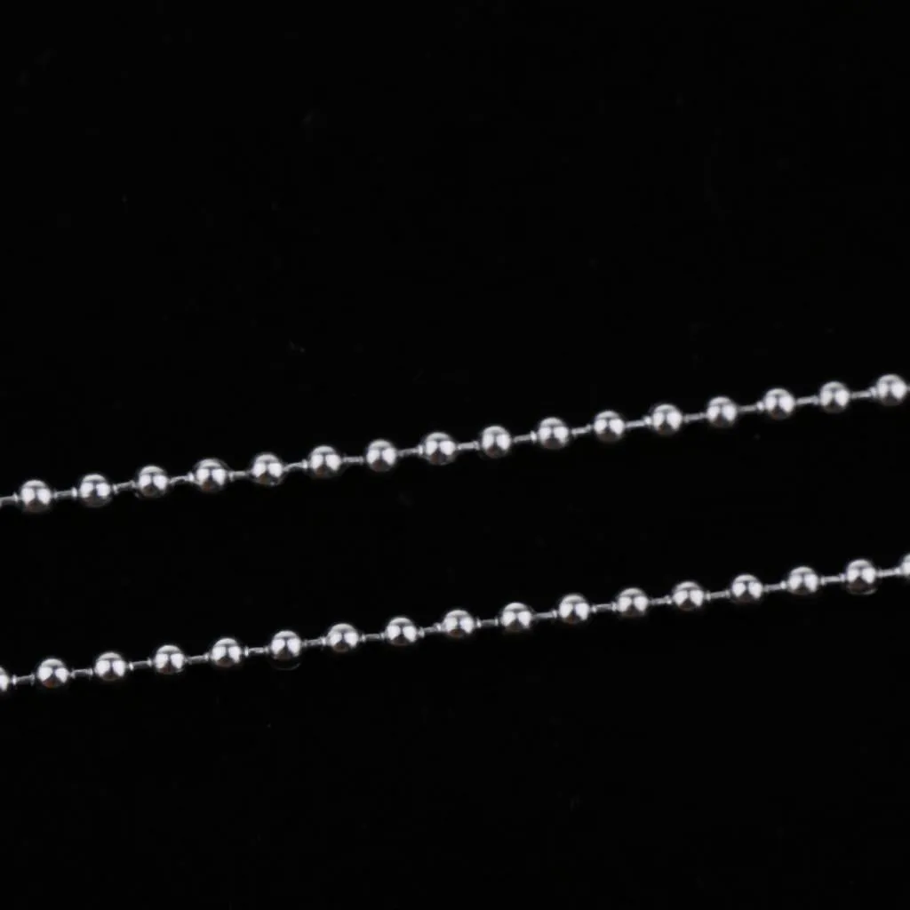 10pcs 2.4mm Stainless Steel Silver Bead Chain Ball Chain Necklace 10cm