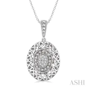 1/20 Ctw Single Cut Diamond Fashion Pendant in Sterling Silver with Chain