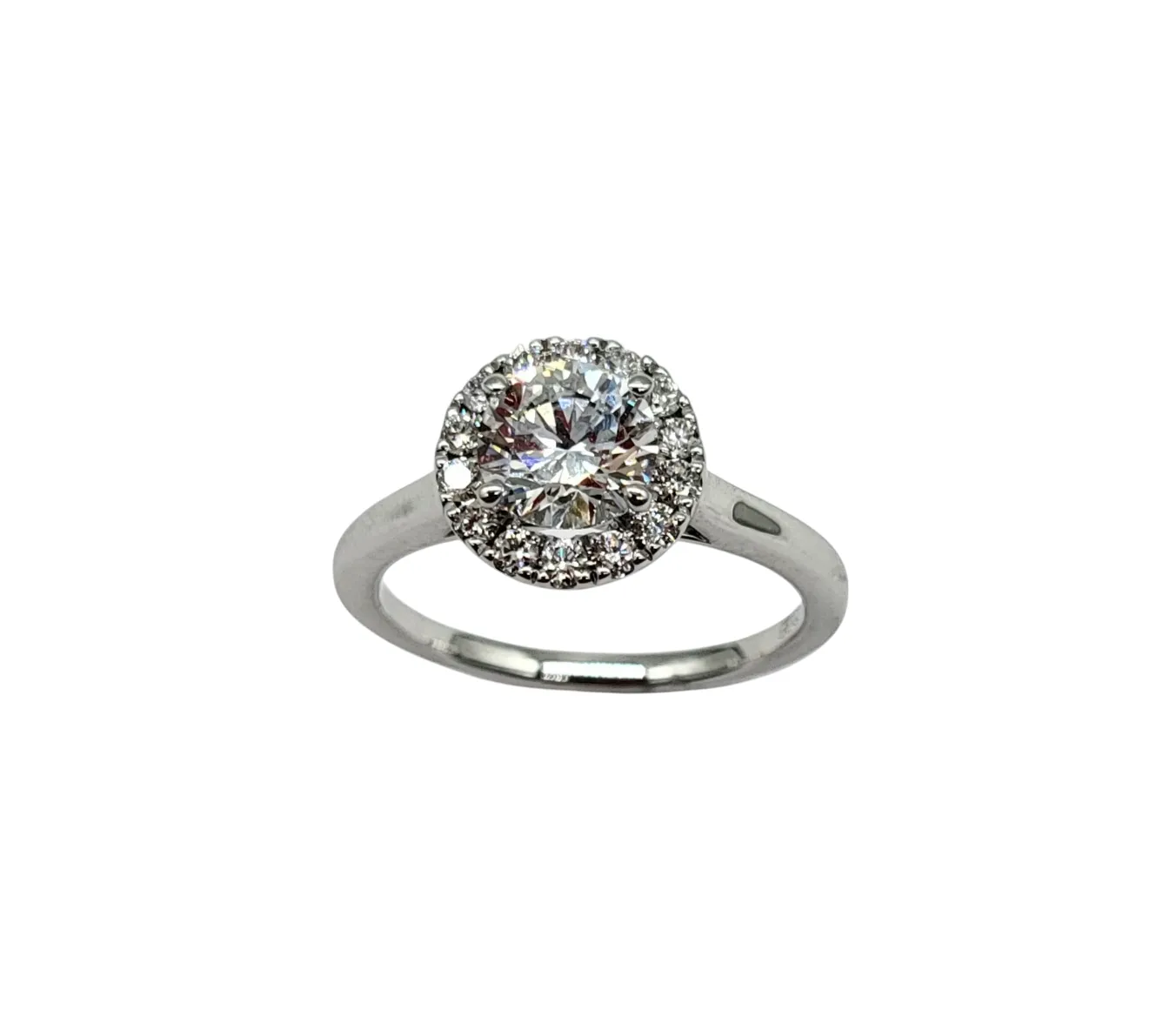 1.25 Carat Total Weight Lab Grown Diamond Ring with Halo