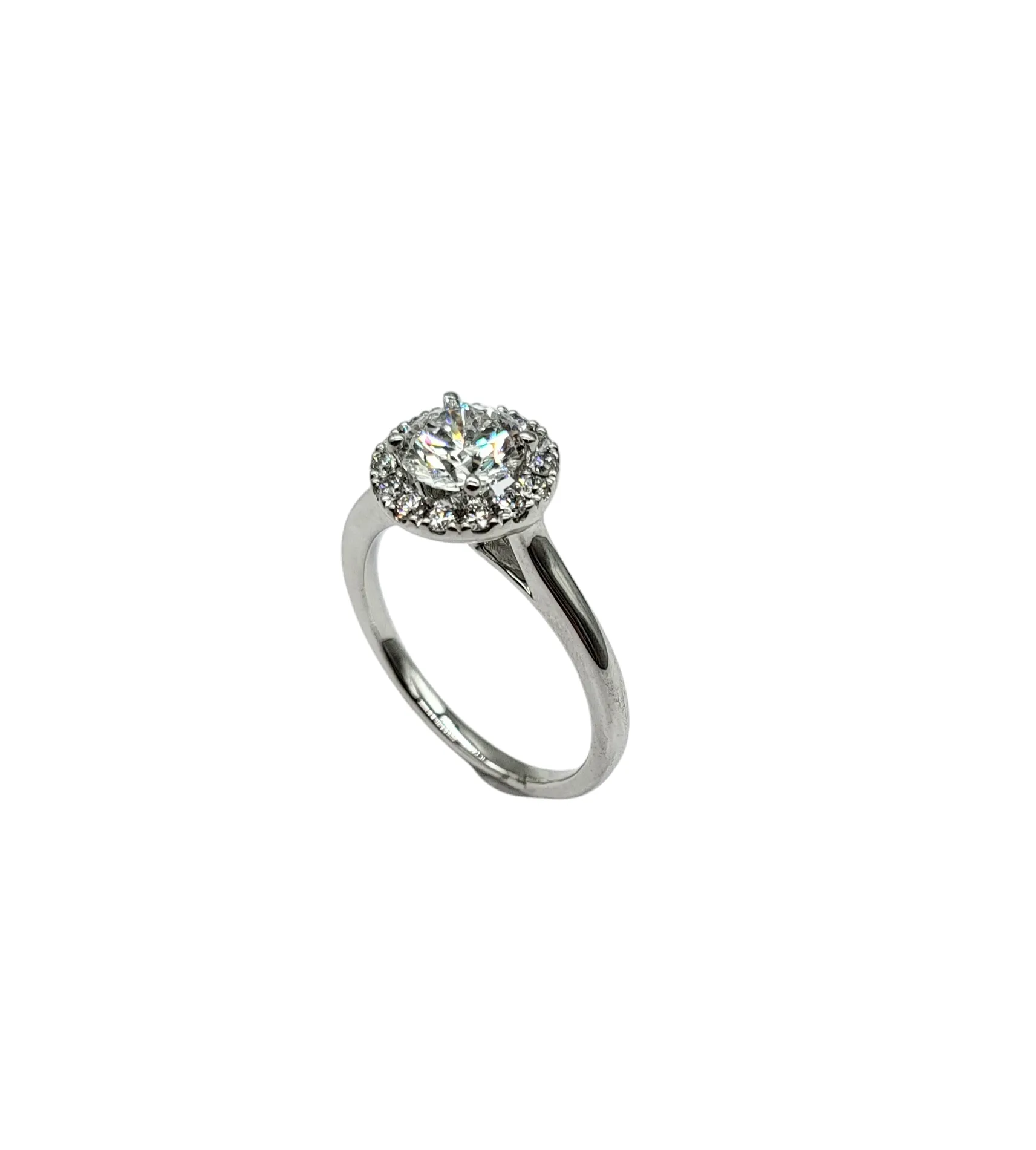 1.25 Carat Total Weight Lab Grown Diamond Ring with Halo