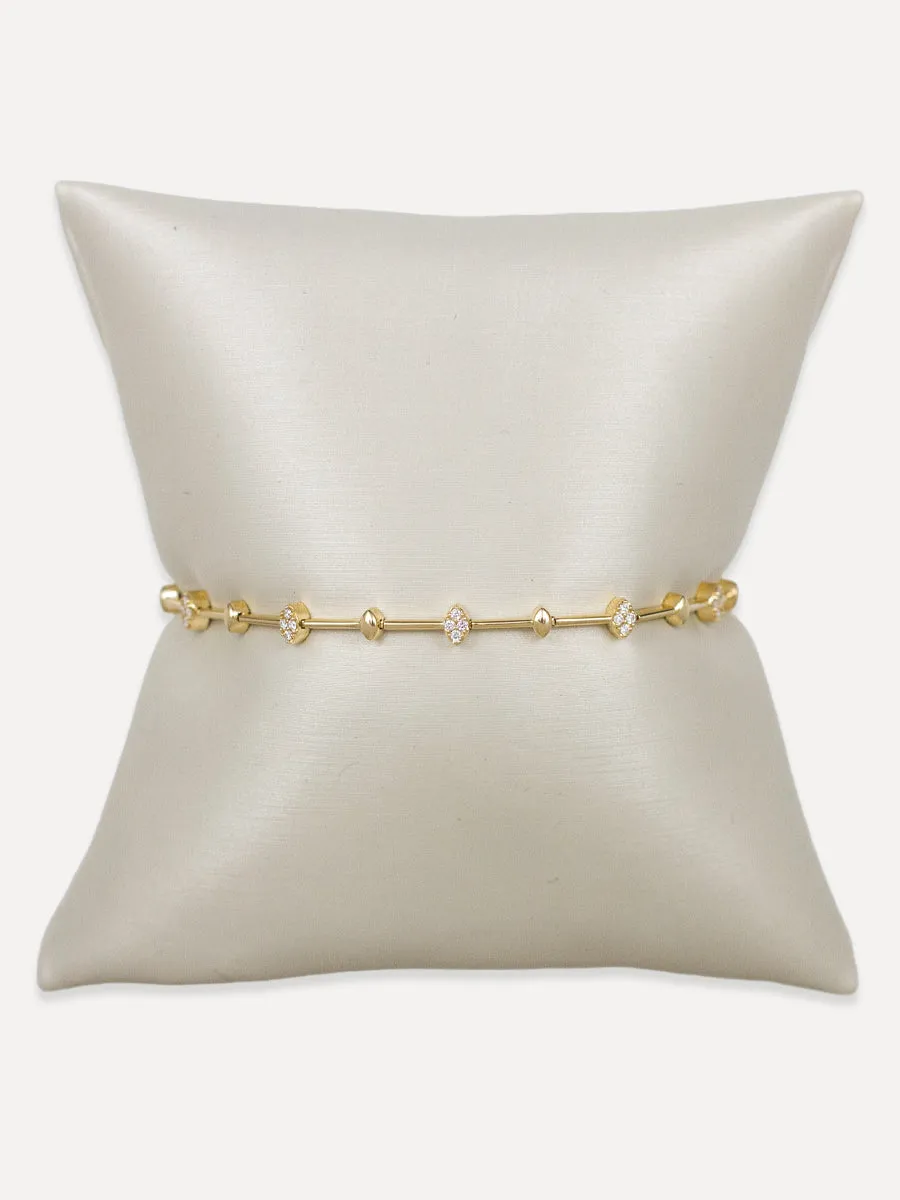 14K Diamond Marquise Bar Bracelet