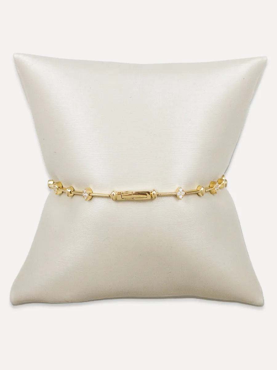 14K Diamond Marquise Bar Bracelet