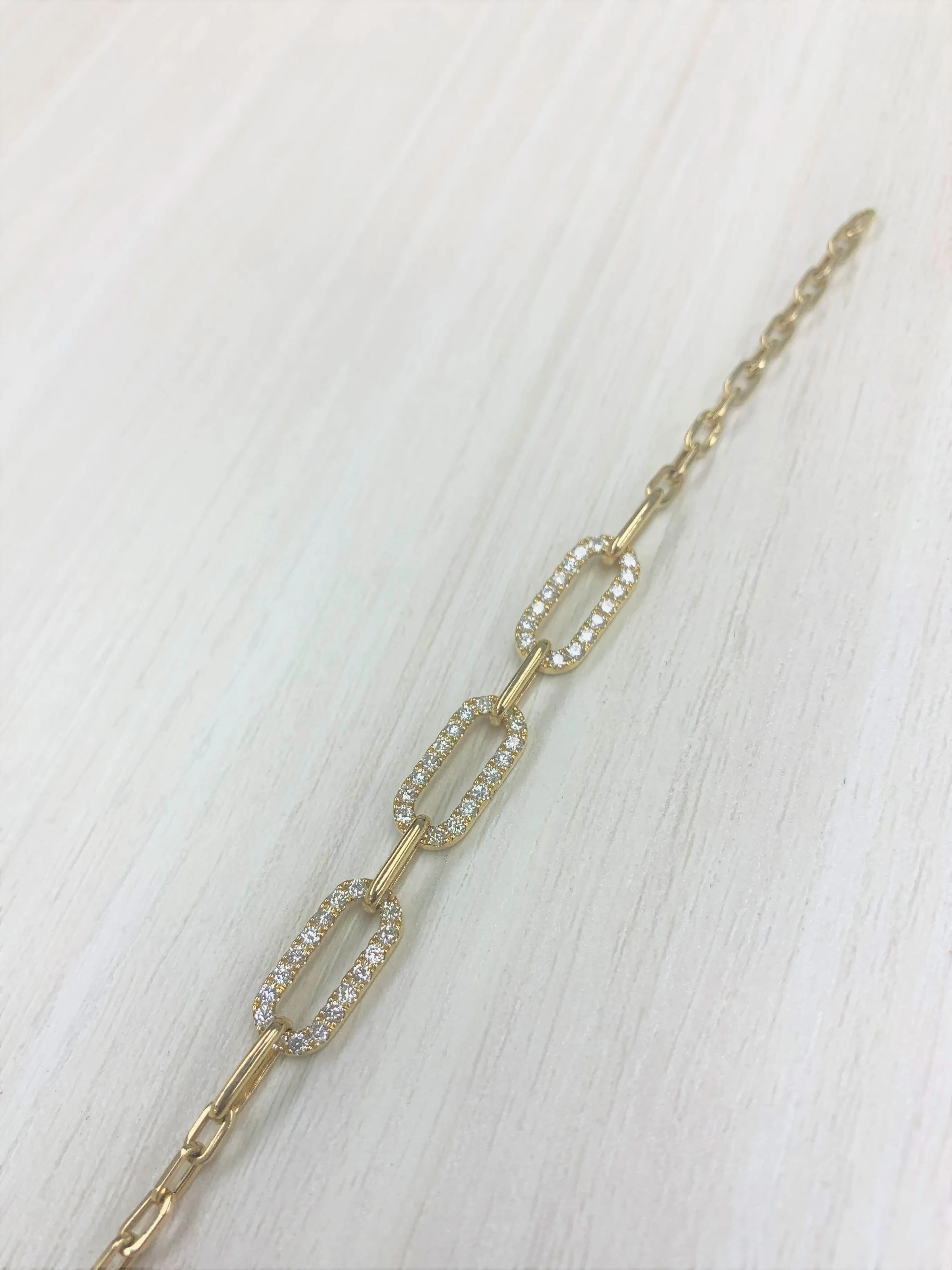 14k Gold & Diamond Link Bracelet- 1.40 ct.