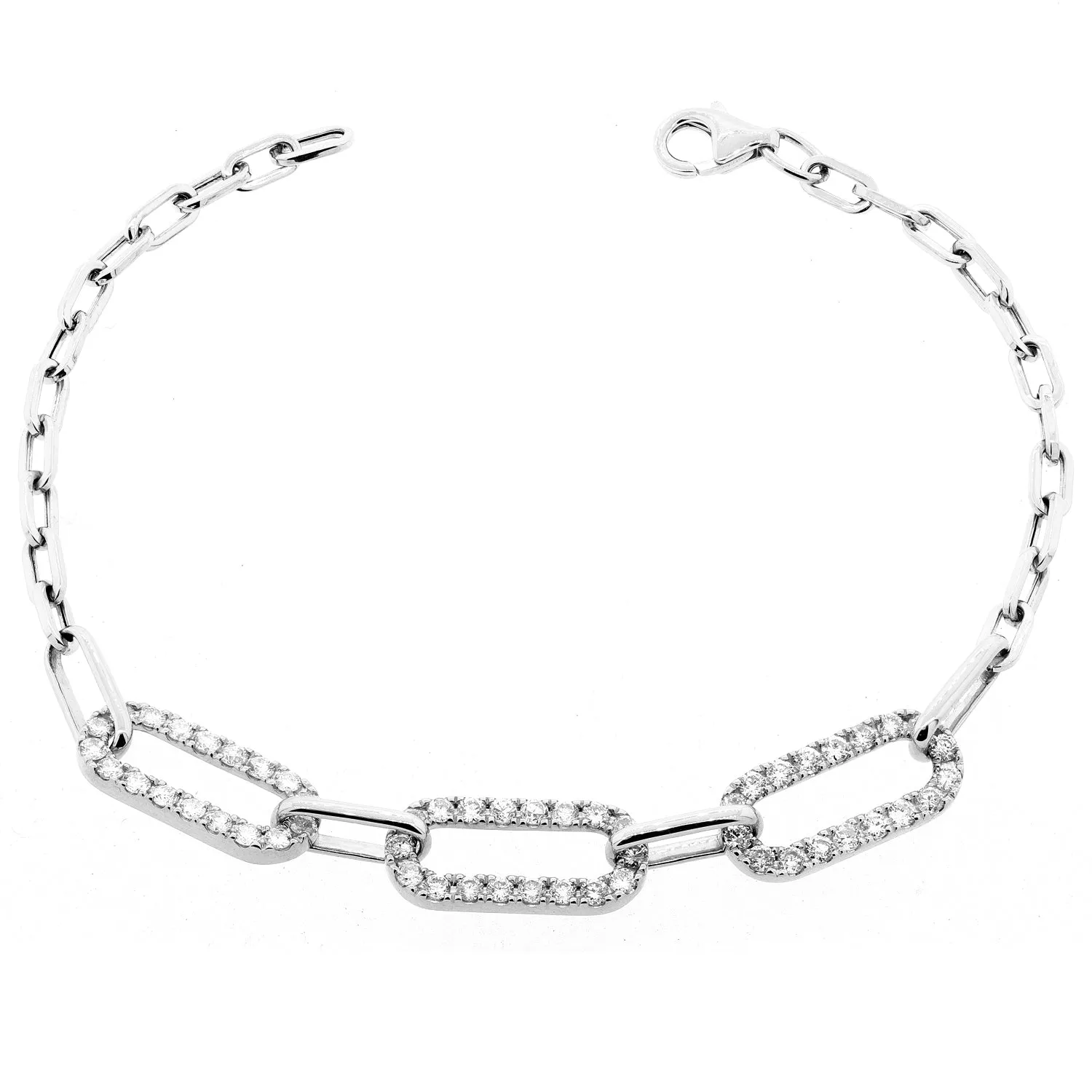 14k Gold & Diamond Link Bracelet- 1.40 ct.