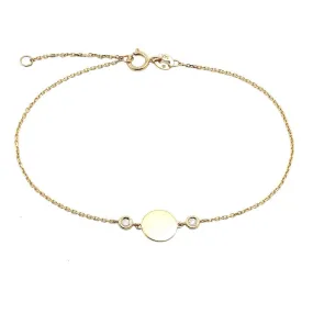 14K Gold Circle Bracelet With Diamonds