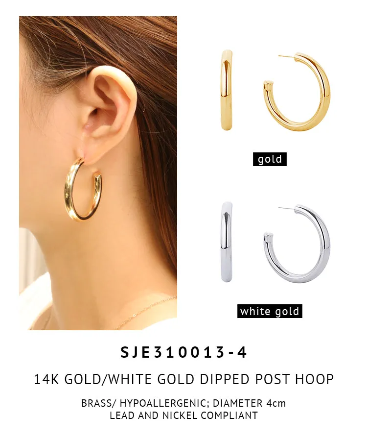 14K Gold Dipped Post Hoop