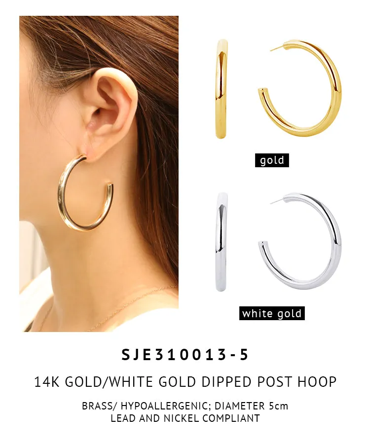 14K Gold Dipped Post Hoop