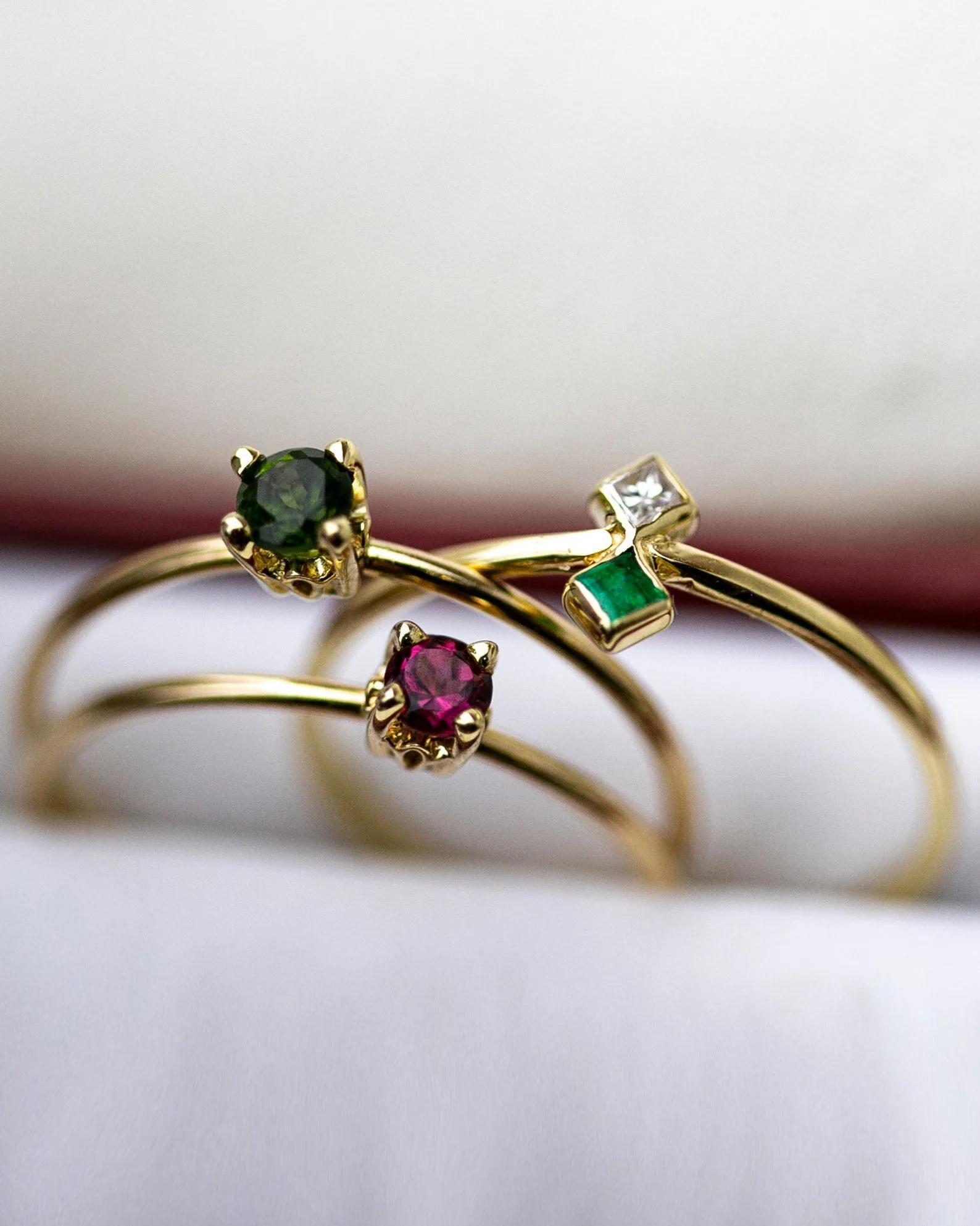 14k Gold Solitaire Birthstone Ring