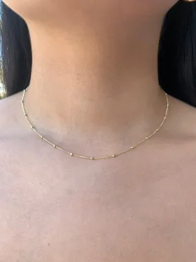 14K Gold Station Large Ball Necklace