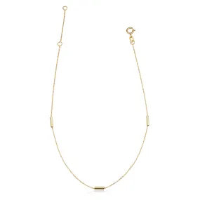 14k Gold Tube Station Anklet