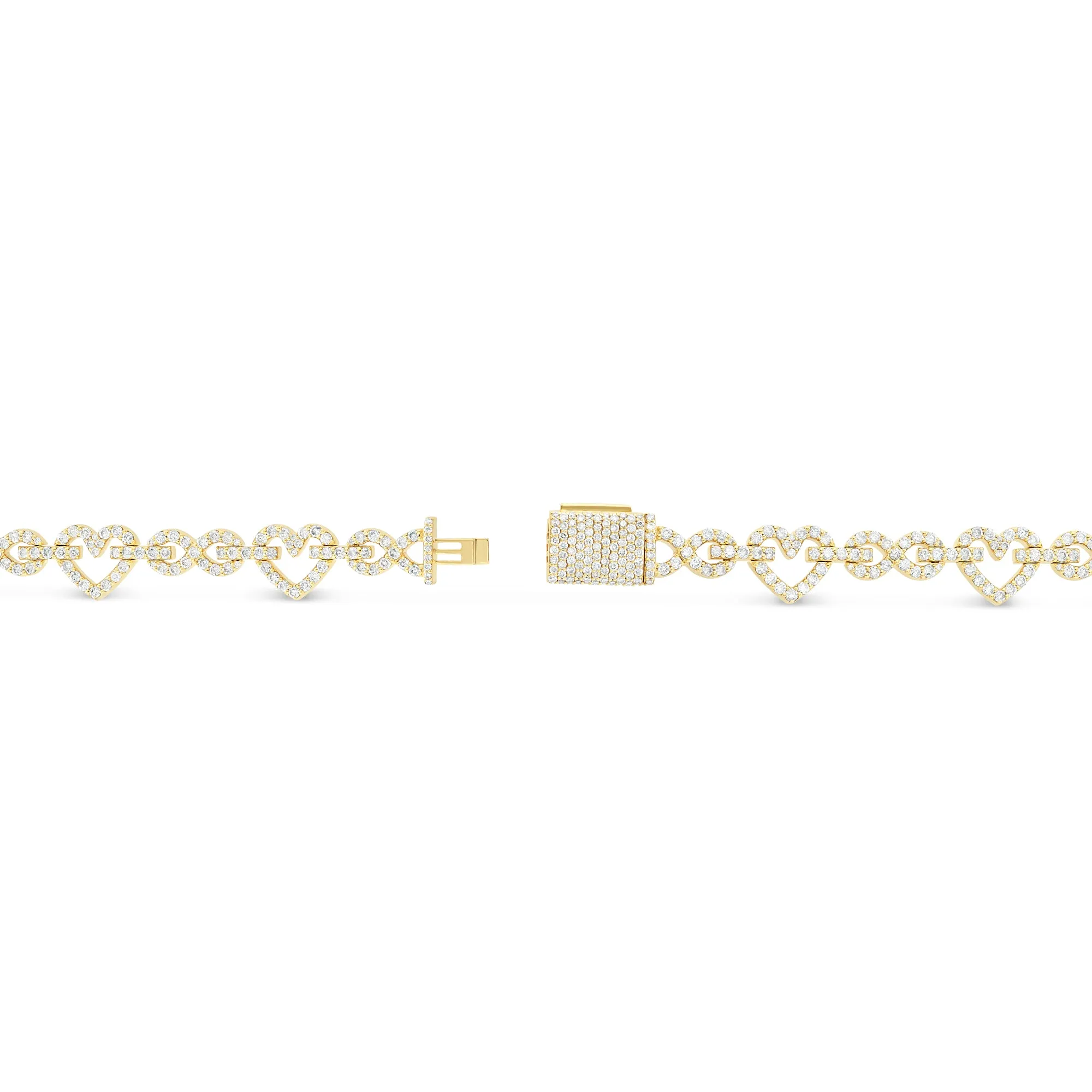 14k Heart & Infinity Link Diamond Bracelet, 4.3 ctw