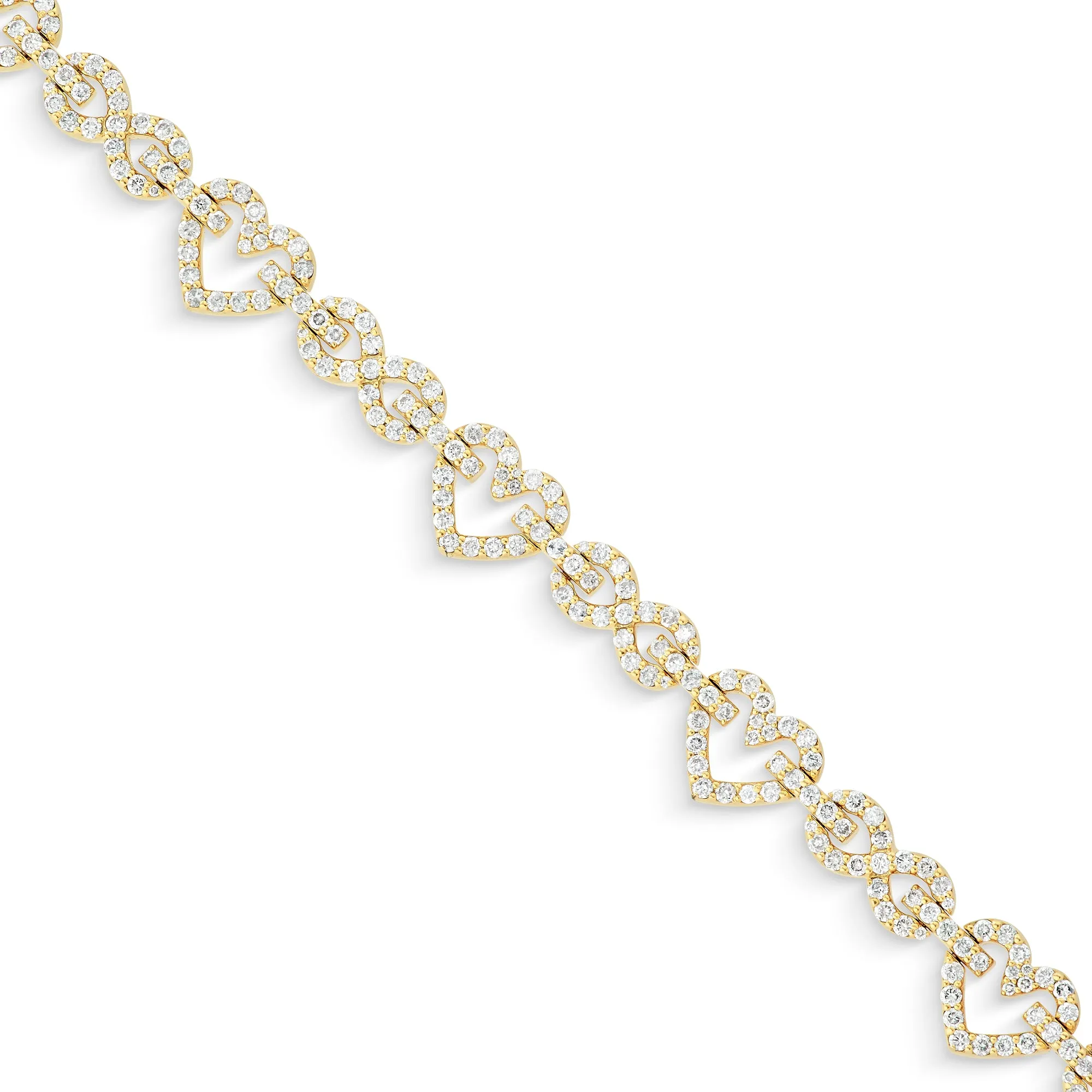 14k Heart & Infinity Link Diamond Bracelet, 4.3 ctw