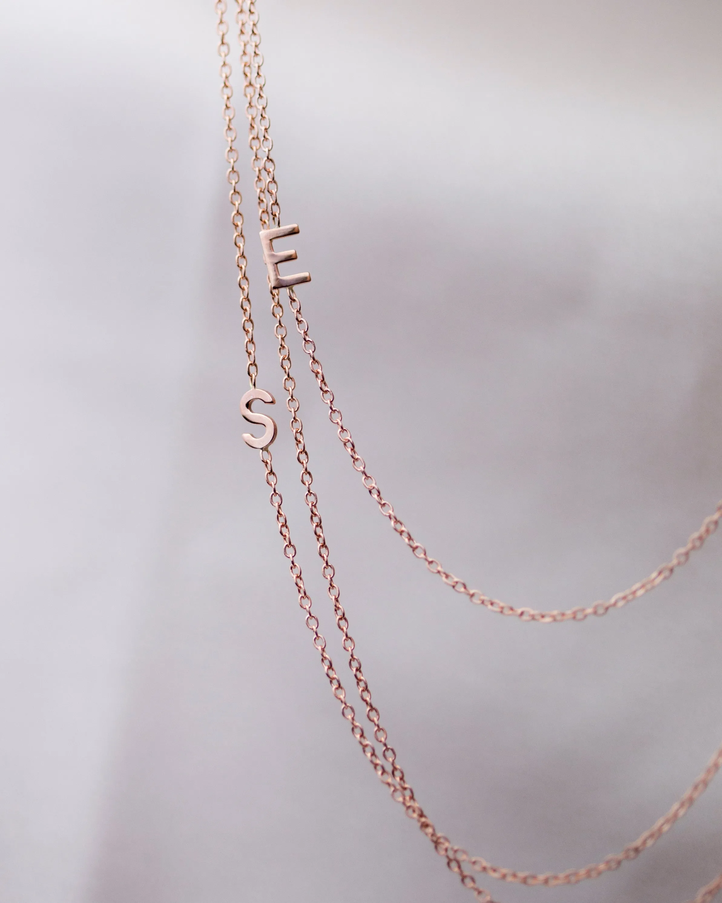 14K Sideway Initial Necklace