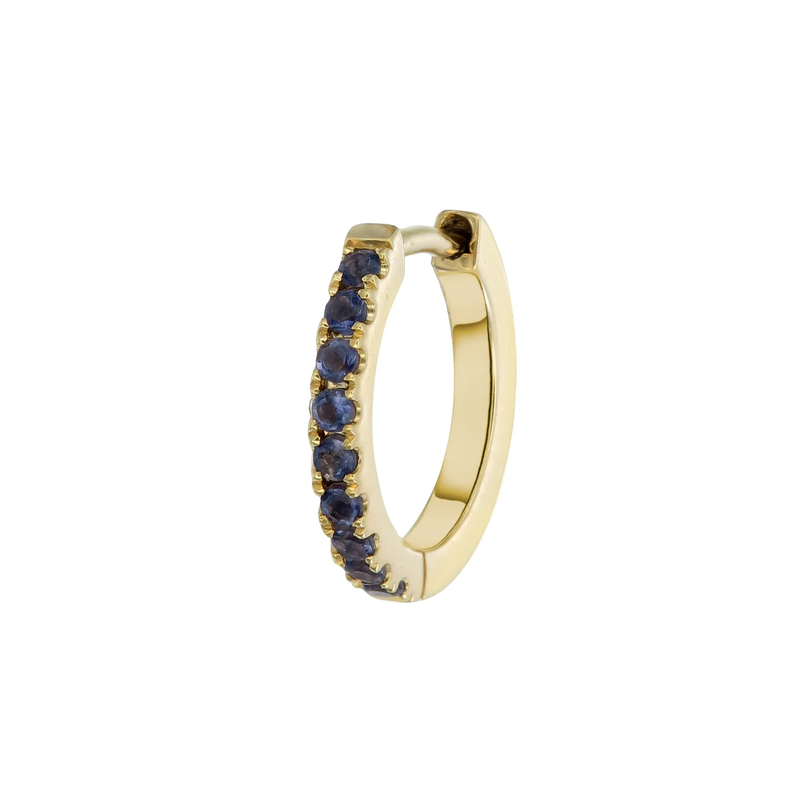 14K SOLID GOLD MINI HALO HOOPS - IOLITE