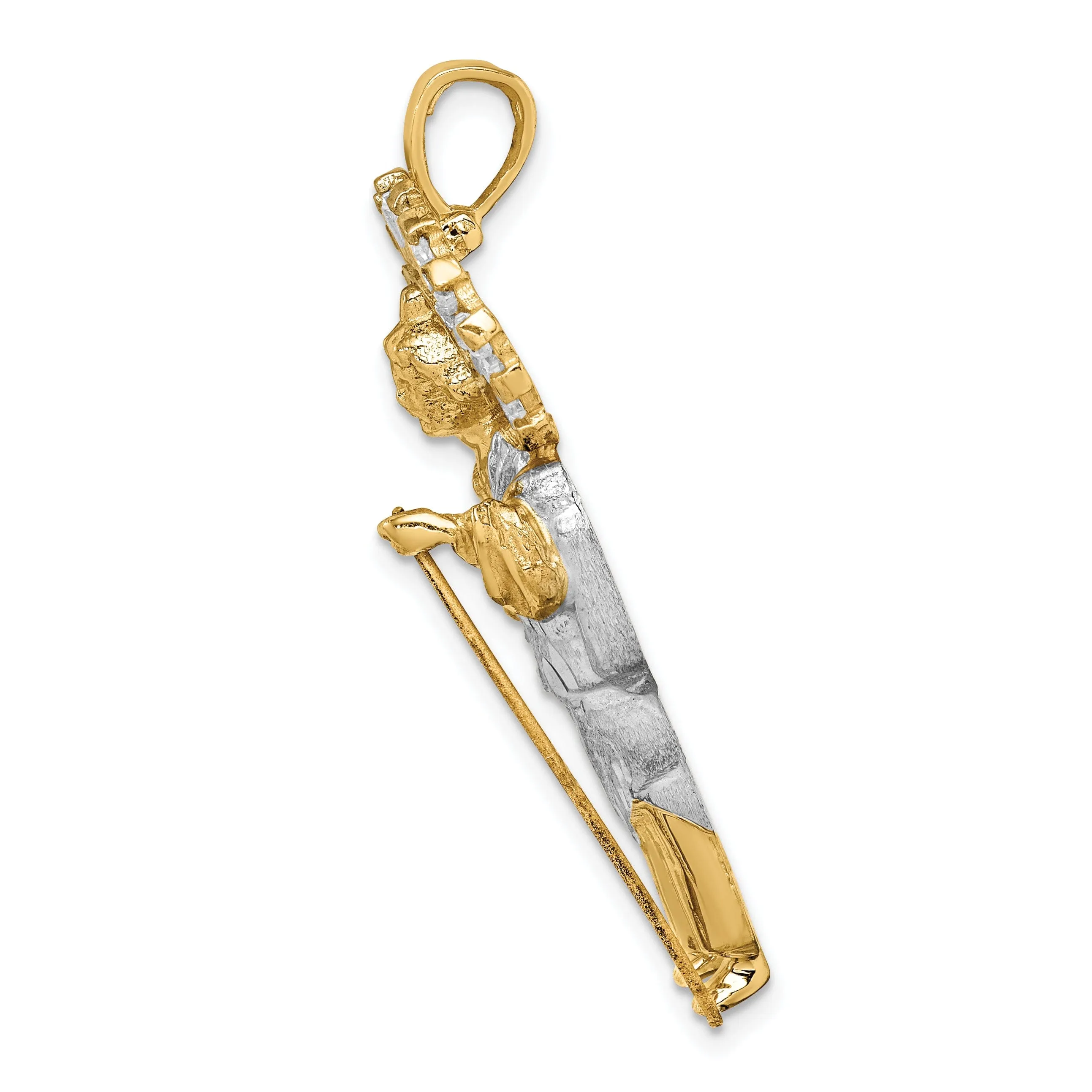 14k Two Tone Gold Saint Jude Pendant