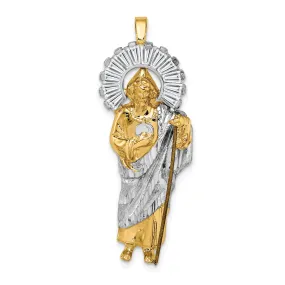 14k Two Tone Gold Saint Jude Pendant