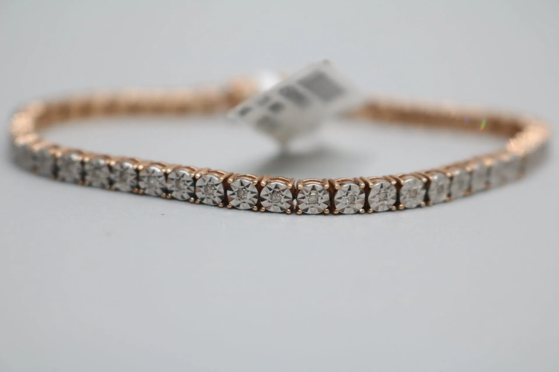 14K Two Tone Gold Tennis Diamond Bracelet (7 Inches / 0.24 CTW)(Local pick-up only)