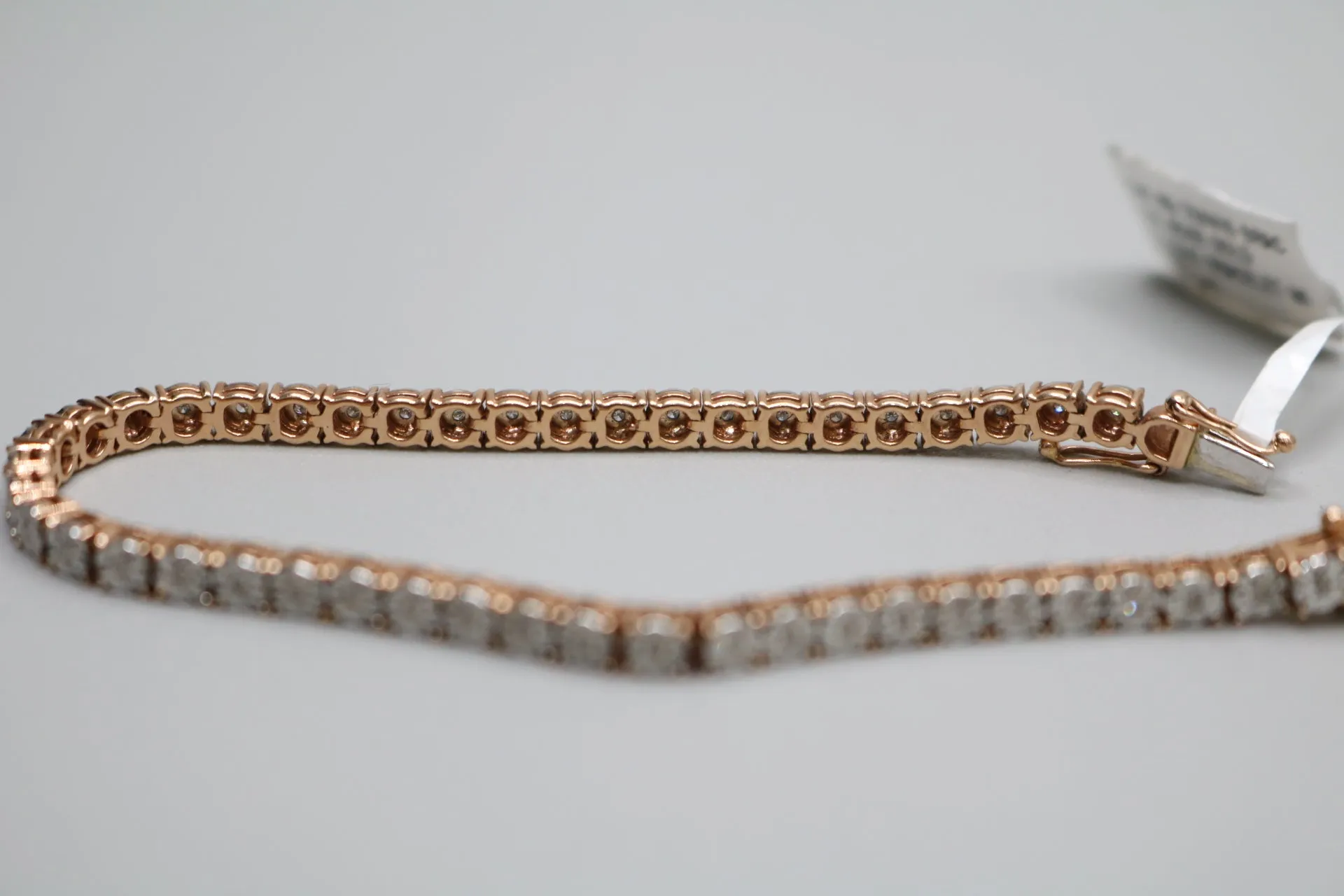 14K Two Tone Gold Tennis Diamond Bracelet (7 Inches / 0.24 CTW)(Local pick-up only)