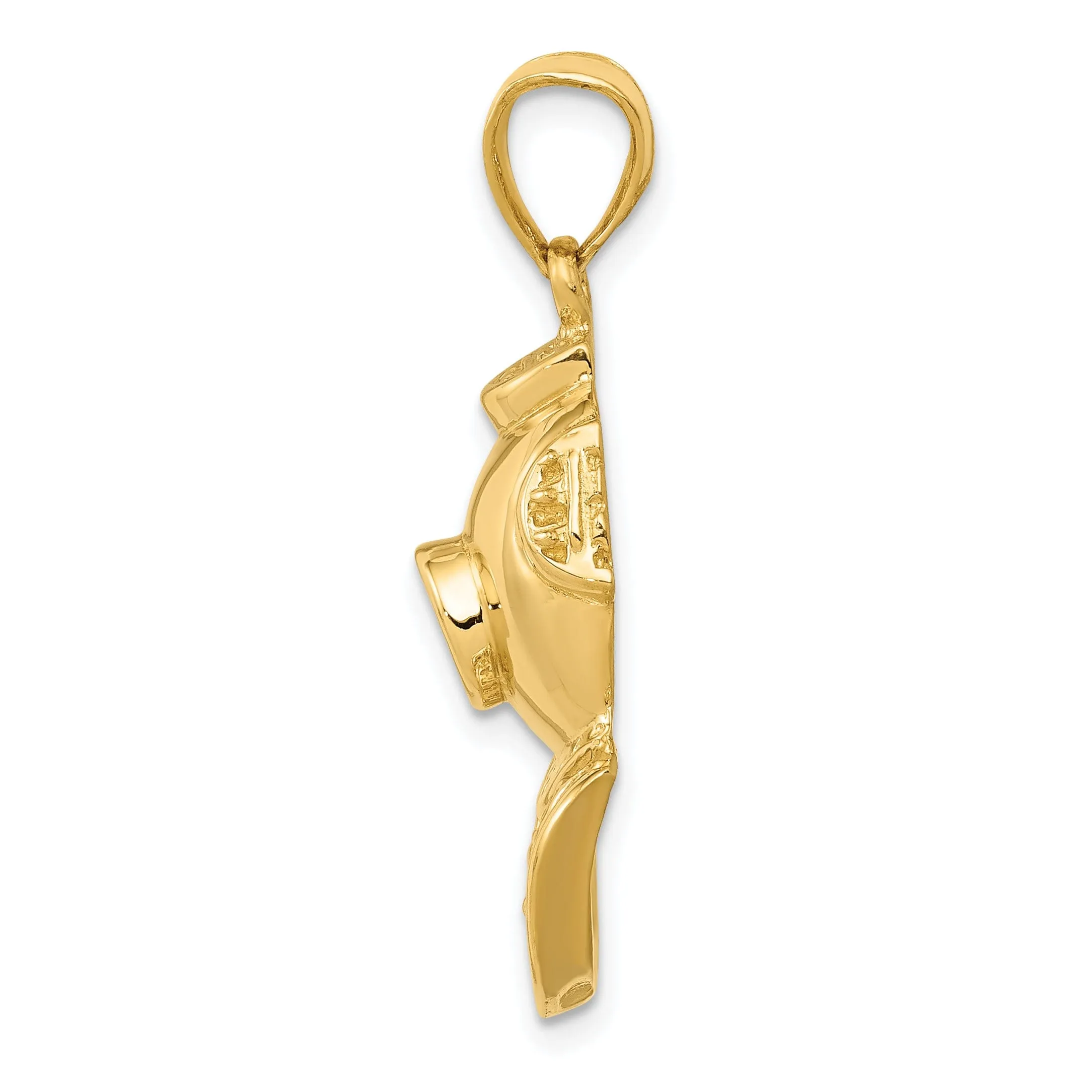 14k Yellow Gold Divers Helmet Pendant