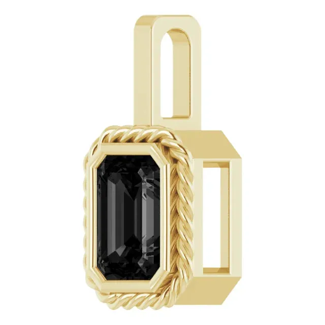 14K Yellow Gold Natural Black Onyx Men's Pendant