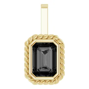 14K Yellow Gold Natural Black Onyx Men's Pendant