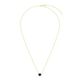 14kt Gold 17 inches Yellow Finish Extendable Colored Stone Necklace with Spring Ring Clasp with 0.9000ct 6mm Round Black Onyx