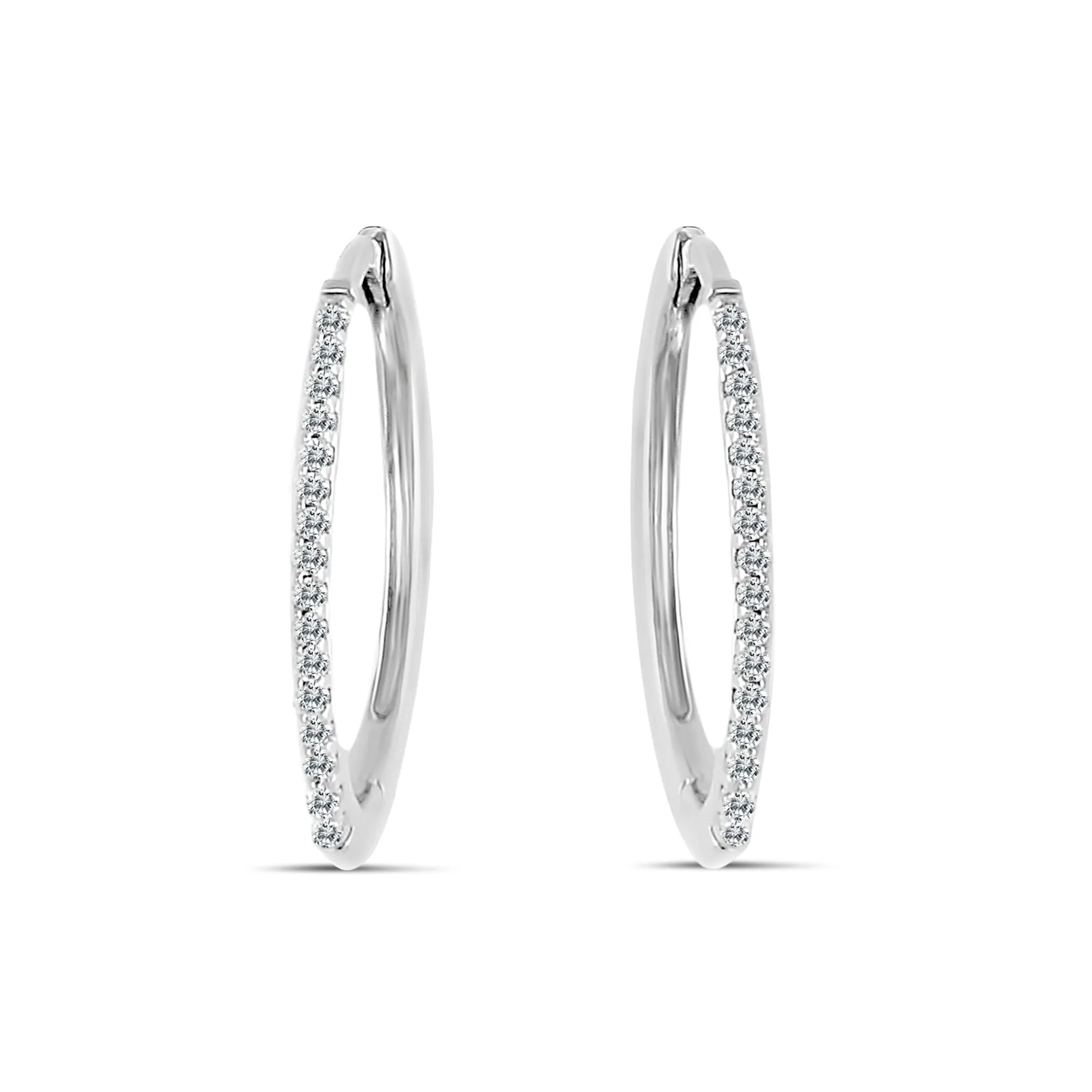 14KW SM OVAL DIAMOND HOOPS (118HP401325W14DI1)