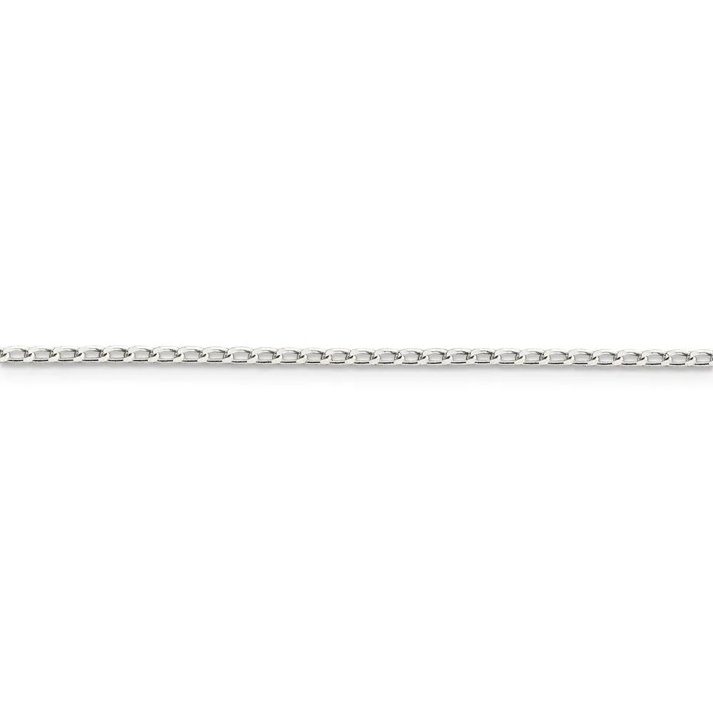 1.5mm Sterling Silver Solid Open Curb Chain Anklet