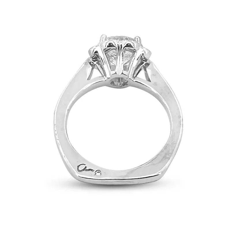 1.61ctw Round Brilliant Cut Natural Diamond Cluster Engagement Ring in 18k White Gold by A. Jaffe