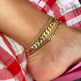 18k Gold-Filled Cuban Link Anklet - Anklets For Women - Gold Anklet - Ava Anklet