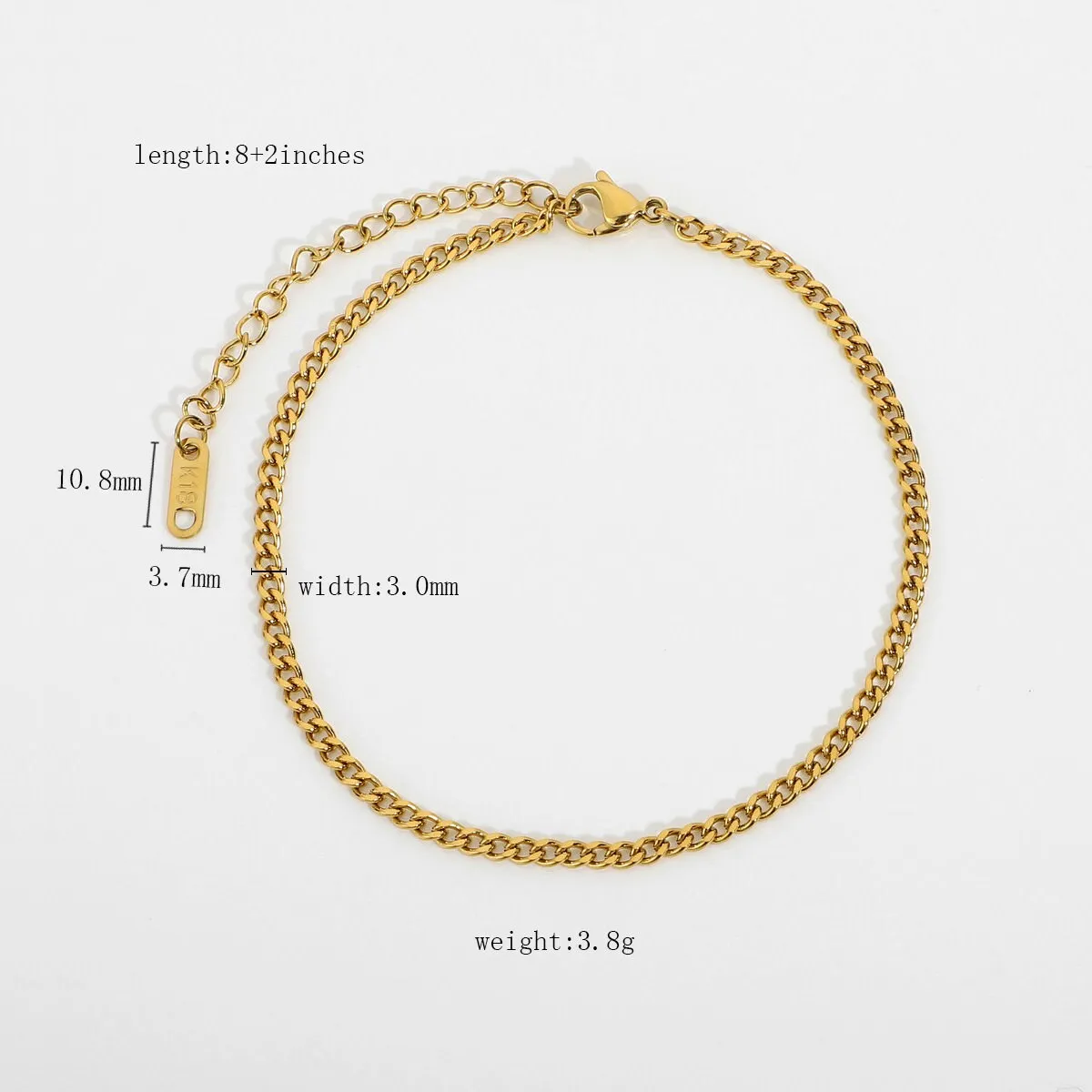 18k Gold-Filled Cuban Link Anklet - Anklets For Women - Gold Anklet - Ava Anklet