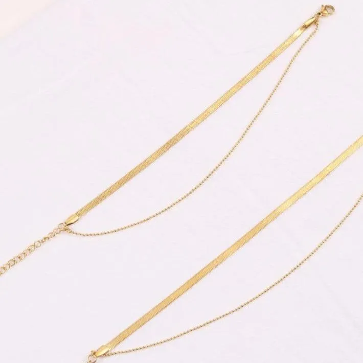 18k Gold-Filled Herringbone Anklet - Gold Anklets For Women - Maya Anklet