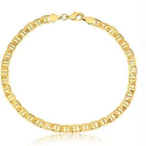 18K Gold Filled High Polish Finsh Flat Mariner Anklet 10