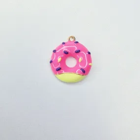 18K Real Gold Plated Enamel Donut Charm