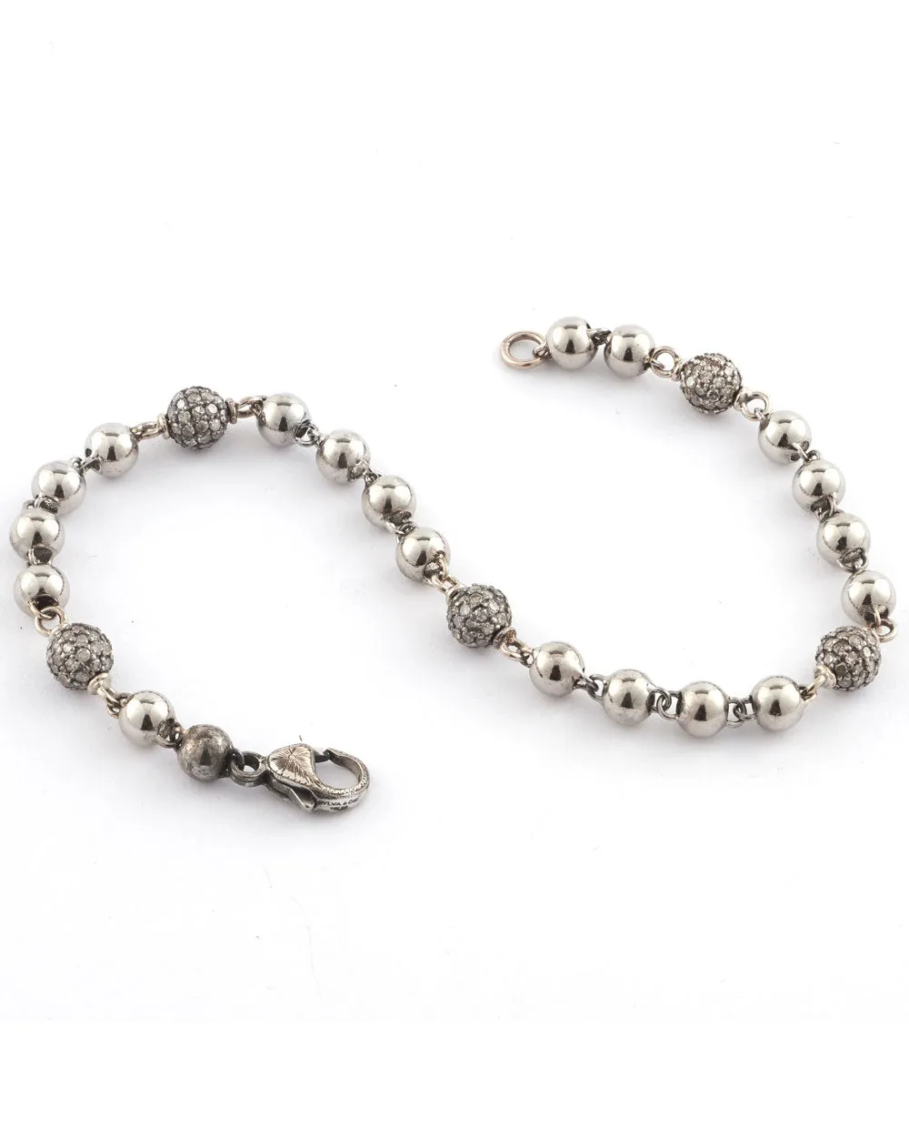 18k White Gold Boule Diamond Bracelet