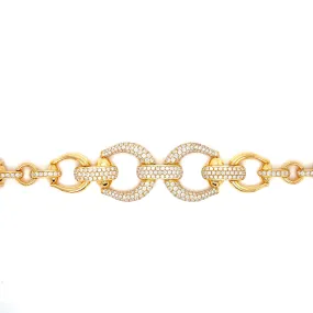 18K Yellow Gold Diamond Horsebit Link Bracelet- ****FLASH SALE****